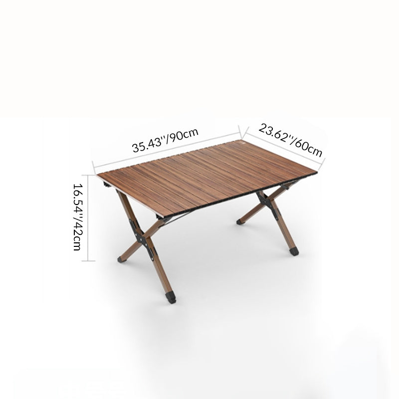 Modern Minimalist Rectangle Carbon Steel Outdoor Foldable Camping Coffee Table 1-Tier For Garden | Bowlift
