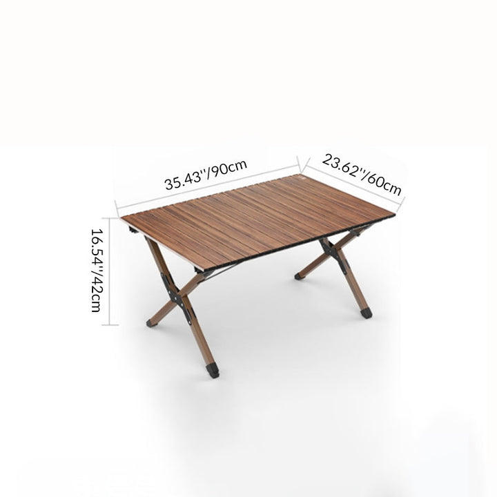 Modern Minimalist Rectangle Carbon Steel Outdoor Foldable Camping Coffee Table 1-Tier For Garden | Bowlift