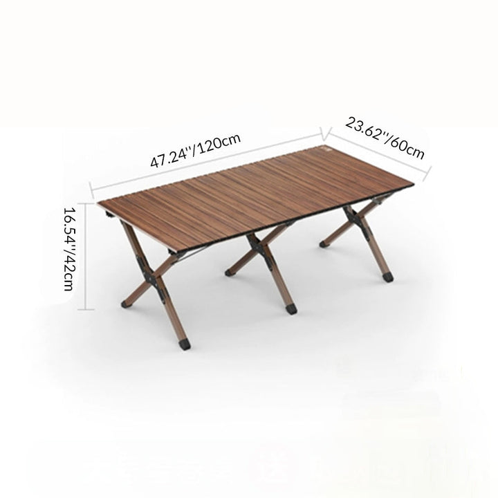 Modern Minimalist Rectangle Carbon Steel Outdoor Foldable Camping Coffee Table 1-Tier For Garden | Bowlift