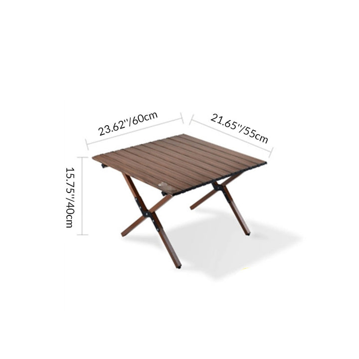 Modern Minimalist Rectangle Carbon Steel Outdoor Foldable Camping Coffee Table 1-Tier For Garden | Bowlift