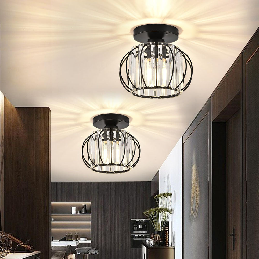 BowLift | Crystal Ceiling Light with Gold Flush Mount