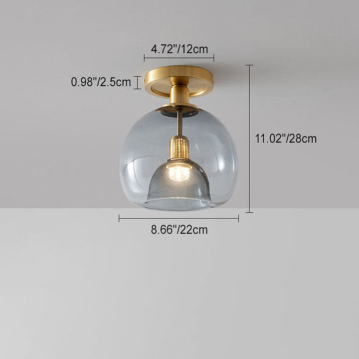 BowLift | Modern Grey Glass Ceiling Light Fixture for Hallway & Entryway Lighting