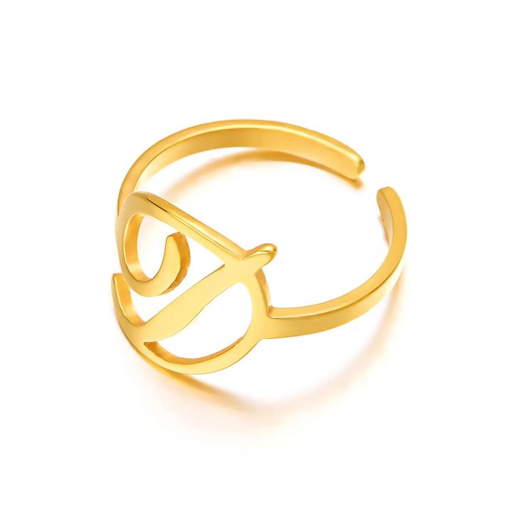 BowLift | Adjustable Italic Cursive Letter Initial Ring