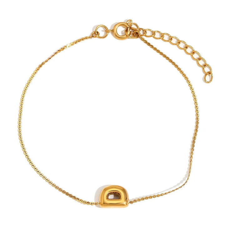 BowLift | Dainty Bubble Letter Initial Bracelet