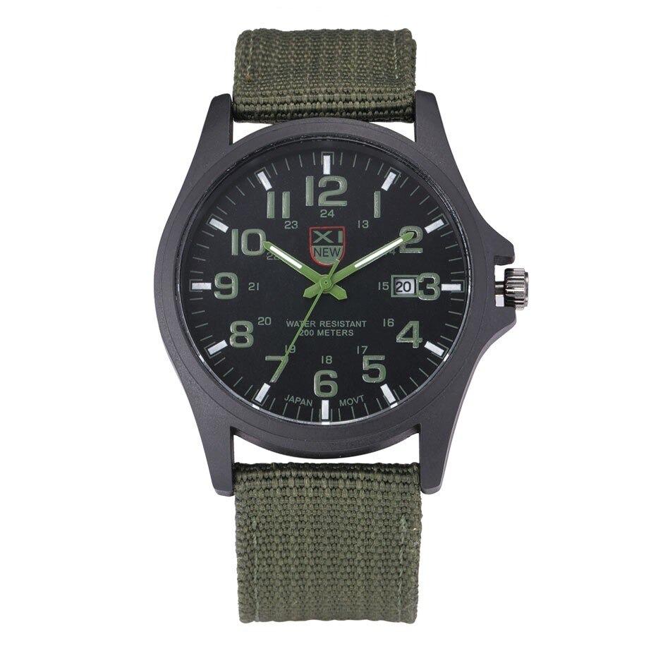 BowLift | Military Style Robust Watch with Illuminated Dial, Waterproof, Stopwatch and Date Display