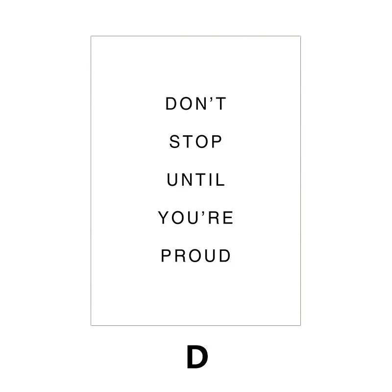Daily Motivation Inspirational Quotations Posters Wall Art Fine Art Canvas Prints Simple Quotes Pictures For Bedroom Study Room Home Office Decor | Bowlift