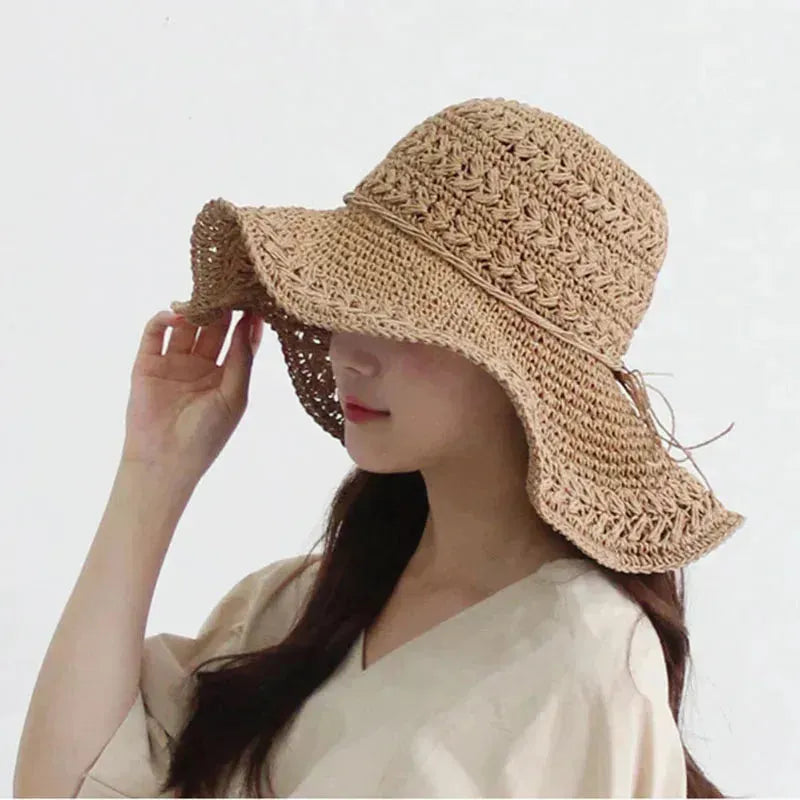 Women's Sun Hat – Lightweight Retro Straw Beach Hat | Ideal for Summer and Vacation | Bowlift