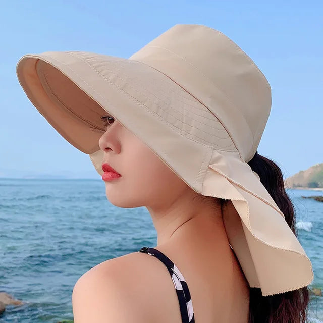 SUNNY | Women's Sun Hat for the Sun | Wide Brim UV Neck Protection | Solar Beach Hat Woman Bowlift