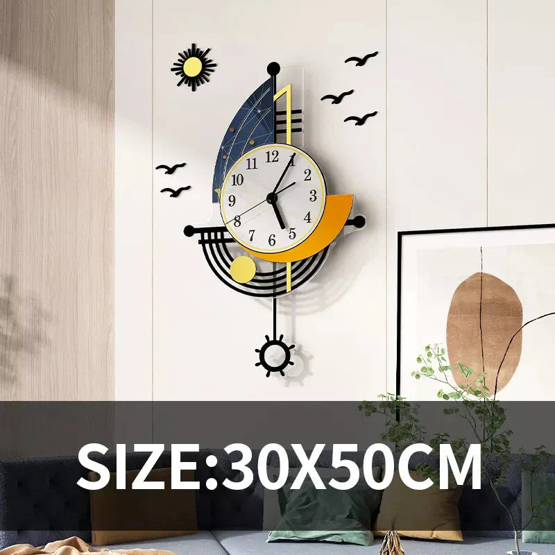 BowLift | Decorative Wall Clock Navigation Sailboat Creative Design Clock Indoor Clock Decoration Living Room Background Wall Decor
