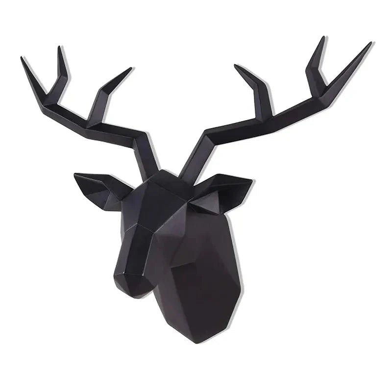 BowLift | Deer Head Sculpture Animal Statue Figures Wall Hanging Creative Moose Art Antlers Statuette for Office Decor Wall Mounting