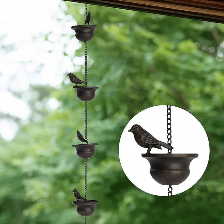 BowLift | Rain chain with bird bath – Attracts birds & makes rainy days beautiful