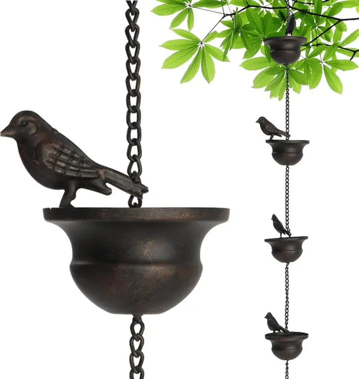 BowLift | Rain chain with bird bath – Attracts birds & makes rainy days beautiful