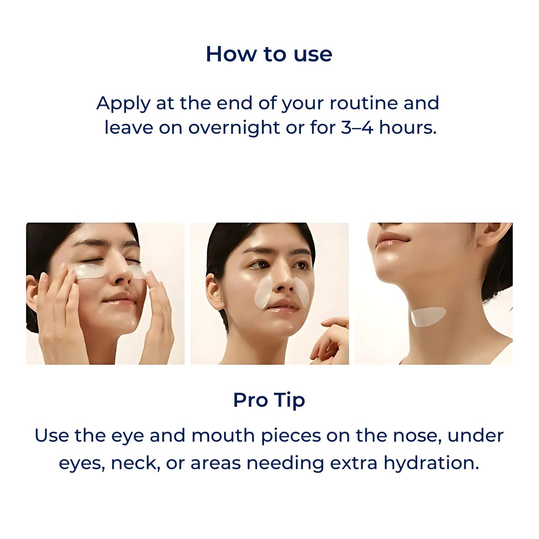 Dermaglow | Collagen Sheet Mask – Overnight Hydration – Hydrogel – Mature & Dry Skin Bowlift