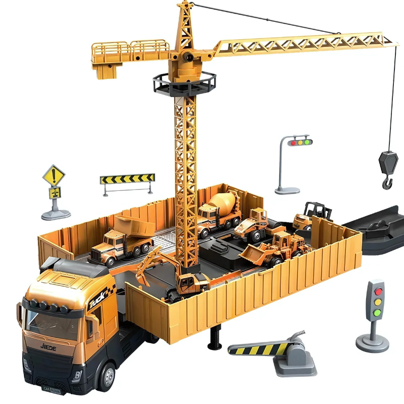 BowLift | BrixBuddy 2-in-1 Construction Truck Toy with Mini Vehicles