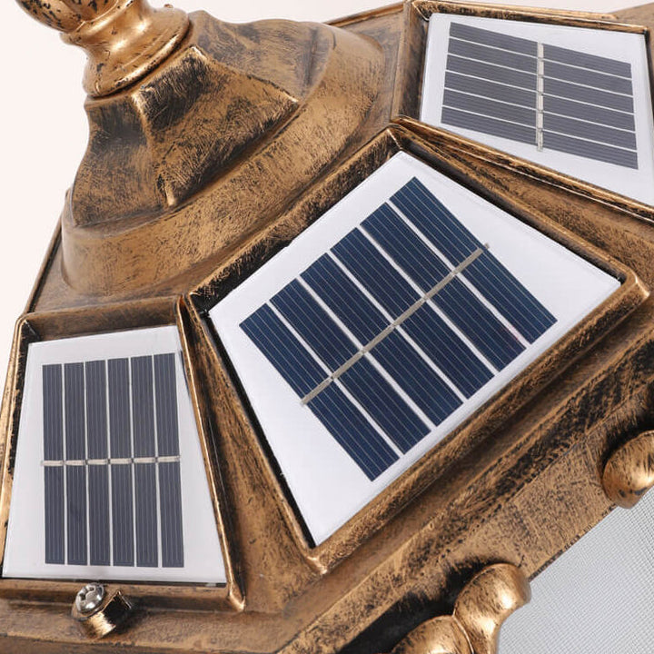 European Retro Die-Cast Aluminum Glass Solar Waterproof Outdoor Garden Landscape Column Light | Bowlift