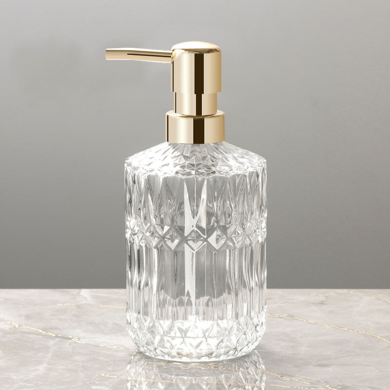 BowLift | Diamond Pattern Glass Soap Dispenser