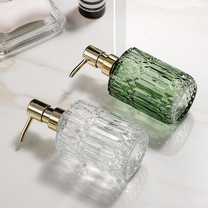 BowLift | Diamond Pattern Glass Soap Dispenser