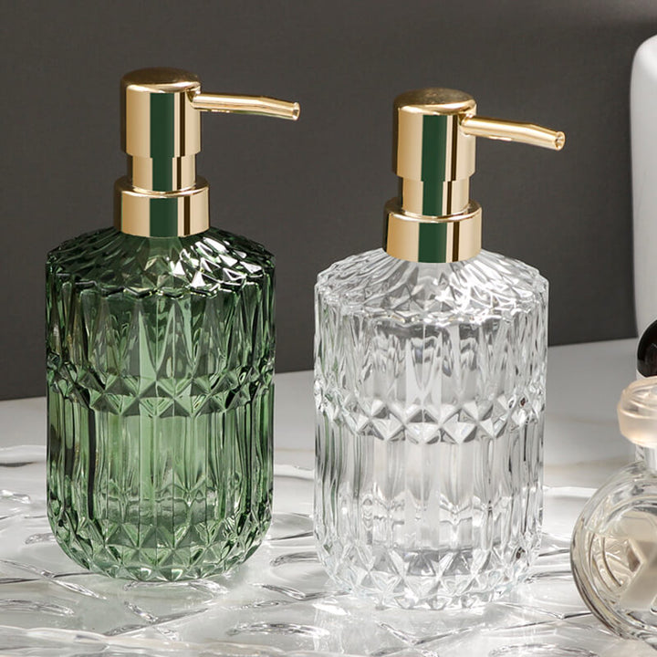 BowLift | Diamond Pattern Glass Soap Dispenser