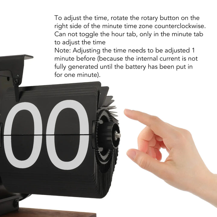 BowLift | Silvara – Vintage Flip Down Clock in Walnut Wood | Retro Mechanical Design