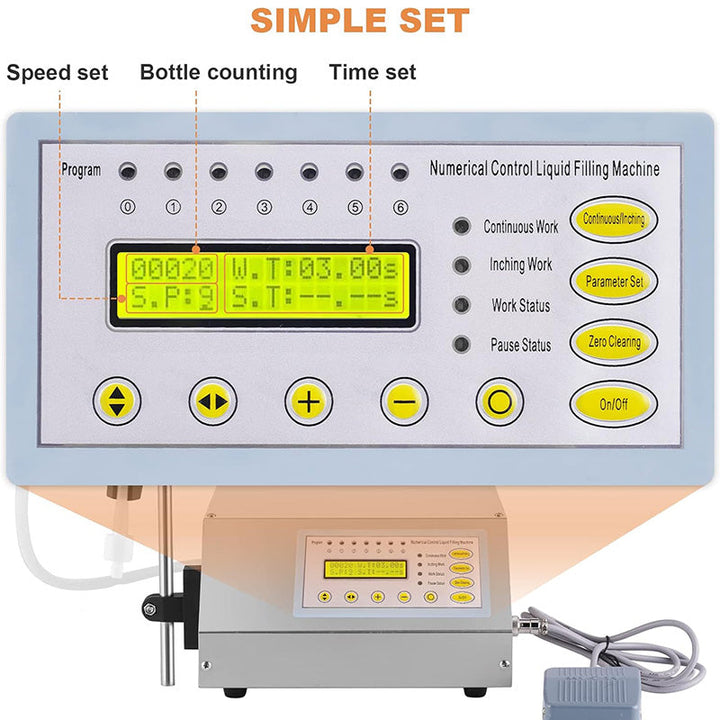 BowLift | 300 bottles/h 110V Digital Liquid Filling Machine 2-3500ml Automatic Bottle Liquid Filler Digital Control Pump Filler
