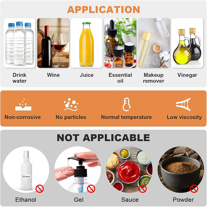 BowLift | 300 bottles/h 110V Digital Liquid Filling Machine 2-3500ml Automatic Bottle Liquid Filler Digital Control Pump Filler