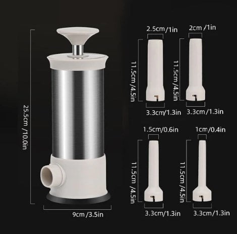 BowLift | Sausage filler with 4 different size filling tubes