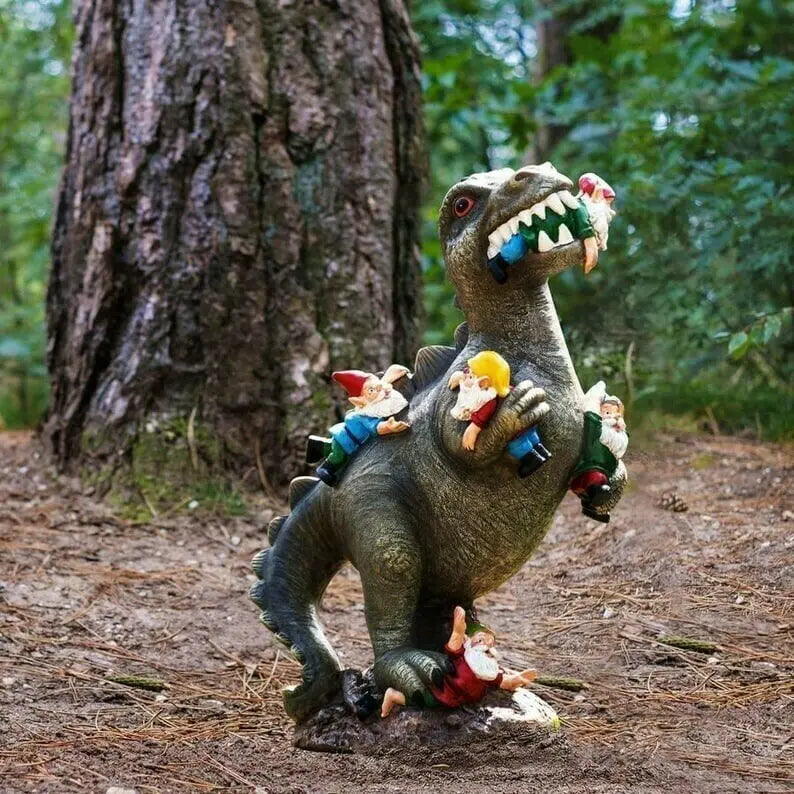BowLift | Dinosaur Garden Figurine – Funny & Unique Gnome Eater