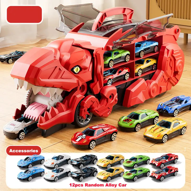 BowLift | Dinosaur Transporter – Foldable racetrack with metal cars