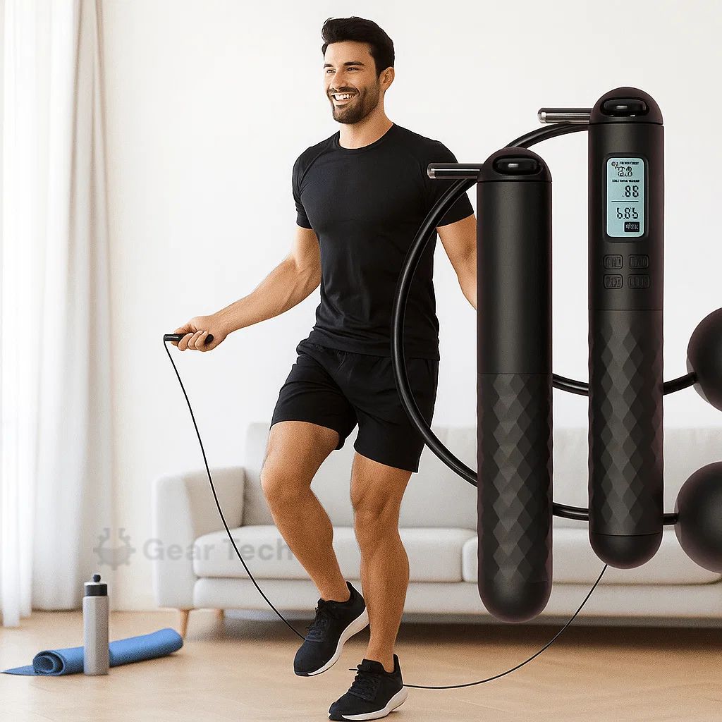 BowLift | Weighted Cordless Jump Rope with Counter | Ergonomic, Tangle-Free Design for Home Workouts and Cardio Training