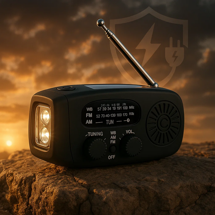 BowLift | Portable Wind-Up Radio | AM/FM, Weather Broadcasts & Built-In Power Bank for Emergency Preparedness