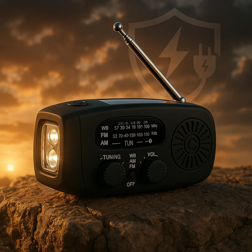 BowLift | Portable Wind-Up Radio | AM/FM, Weather Broadcasts & Built-In Power Bank for Emergency Preparedness