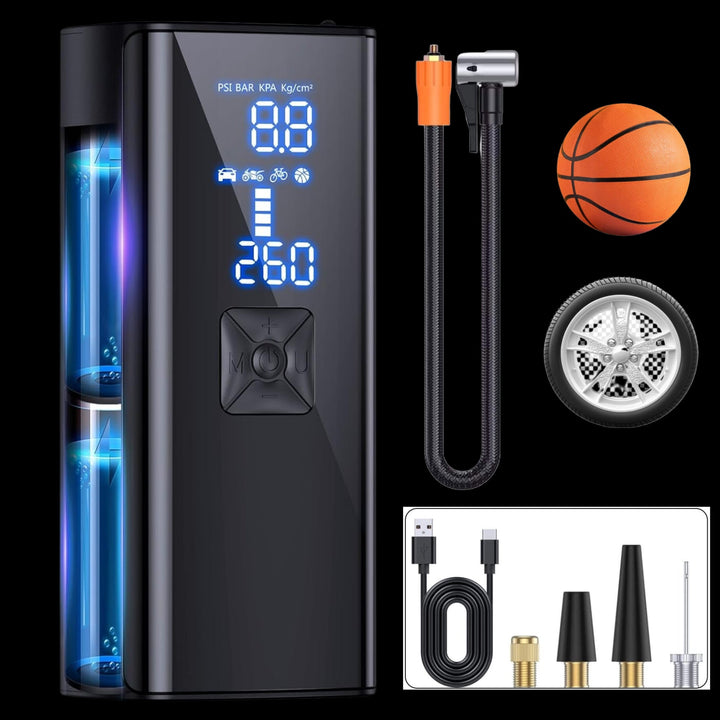 BowLift | LumenPump Air Compressor – Cordless Tyre Pump for Quick & Efficient Car Tyre Inflation Anywhere