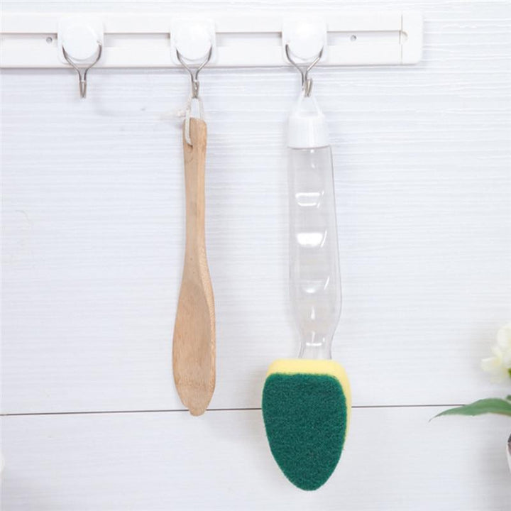 BowLift | Dish Washing Tool Cleaning Brush Soap Dispenser Handle Refillable Bowls Cleaning Sponge Brush For Kitchen Organizer Accessories