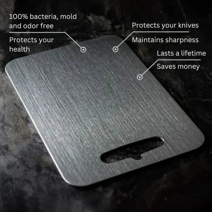 BowLift | SLICERA – Cutting board made of titanium steel, cut-resistant, rust-free & durable