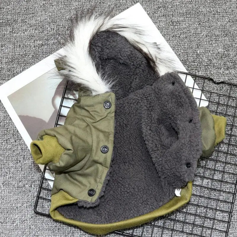BowLift | Dog jacket with fur trim hood - Dog and cat clothing