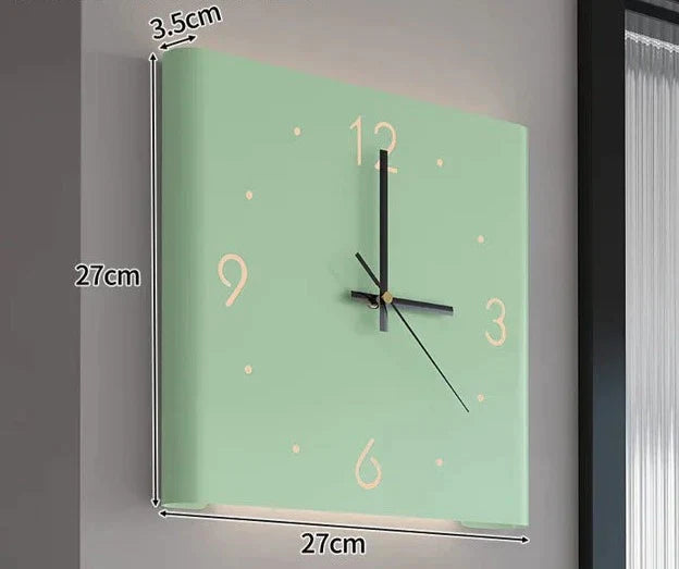 BowLift | Double-sided Square Wall Clock with Lighting - TimeLume