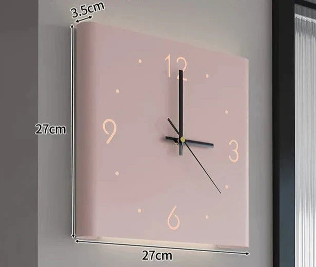 BowLift | Double-sided Square Wall Clock with Lighting - TimeLume