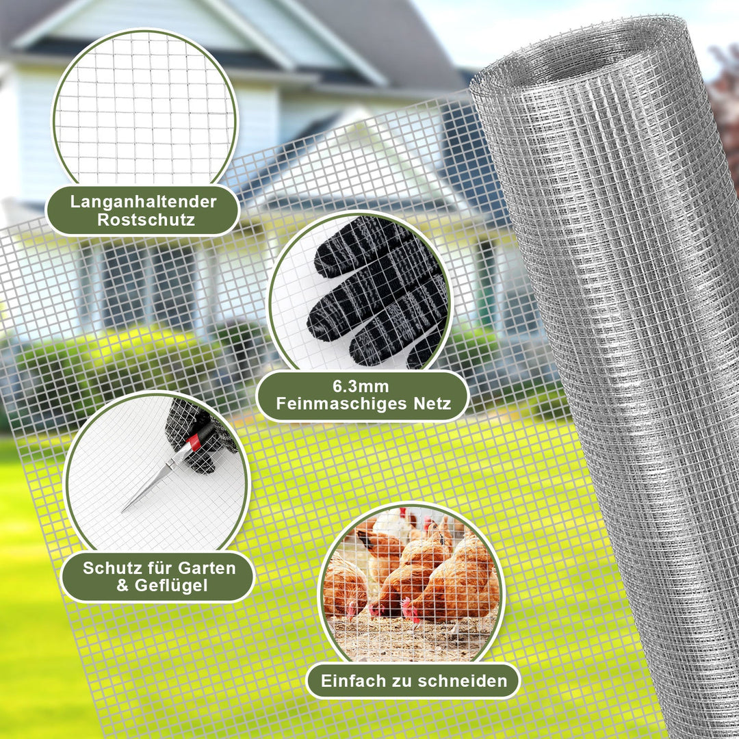 Wire mesh Galvanized 5m/10m Aviary wire Mole mesh | Bowlift