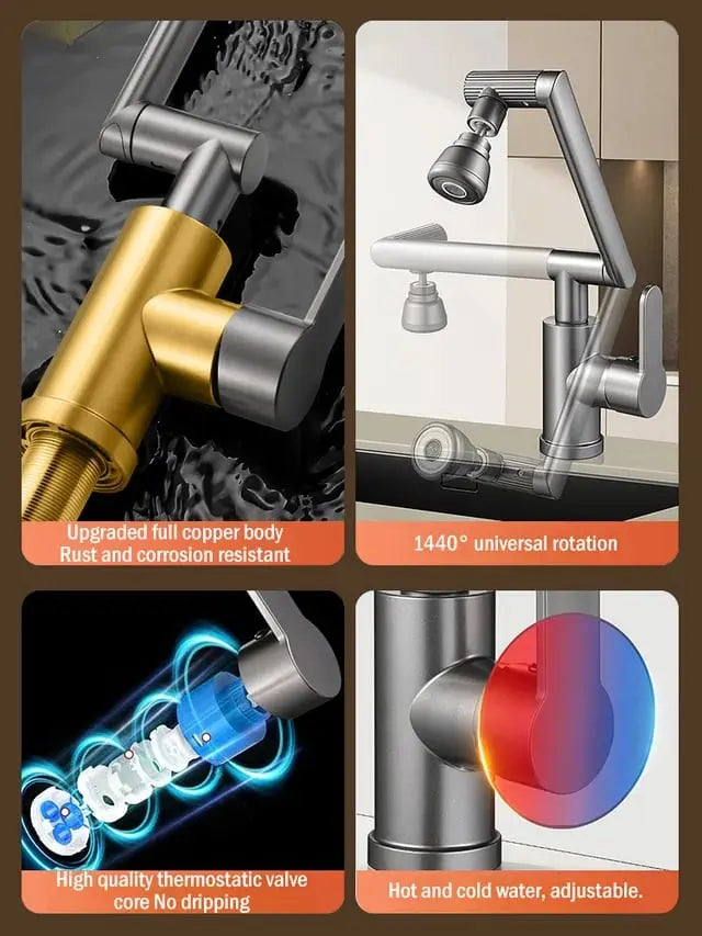 BowLift | Redatable 1080° Faucet – Robot Arm Design & 2 Spray Types