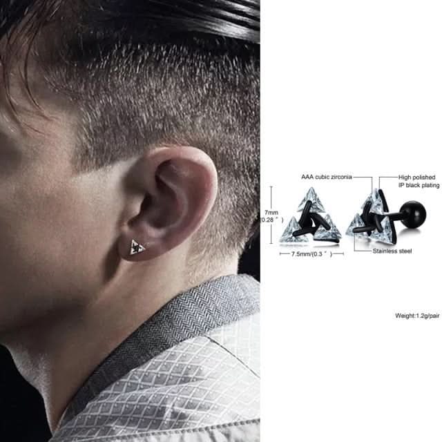 BowLift | Triangle Earrings with Stud Closure, Lightweight & Modern Design