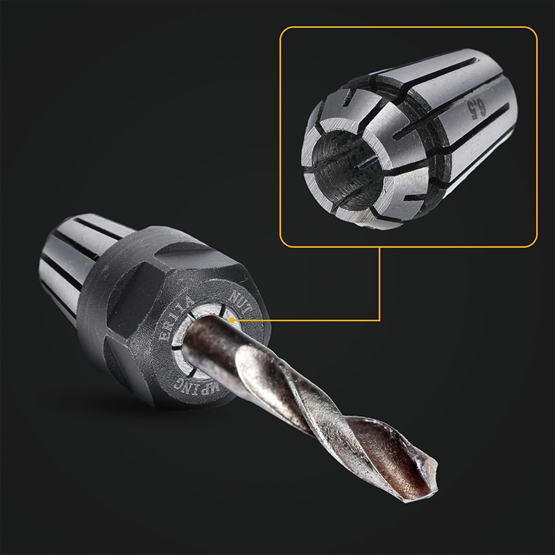 BowLift | 19 Pcs ER11 Collet Set, Thread Collet Clamping Nuts  Precision Spring Collet Set for CNC Engraving Milling Lathe Chuck Tool, 1/4, 1/8