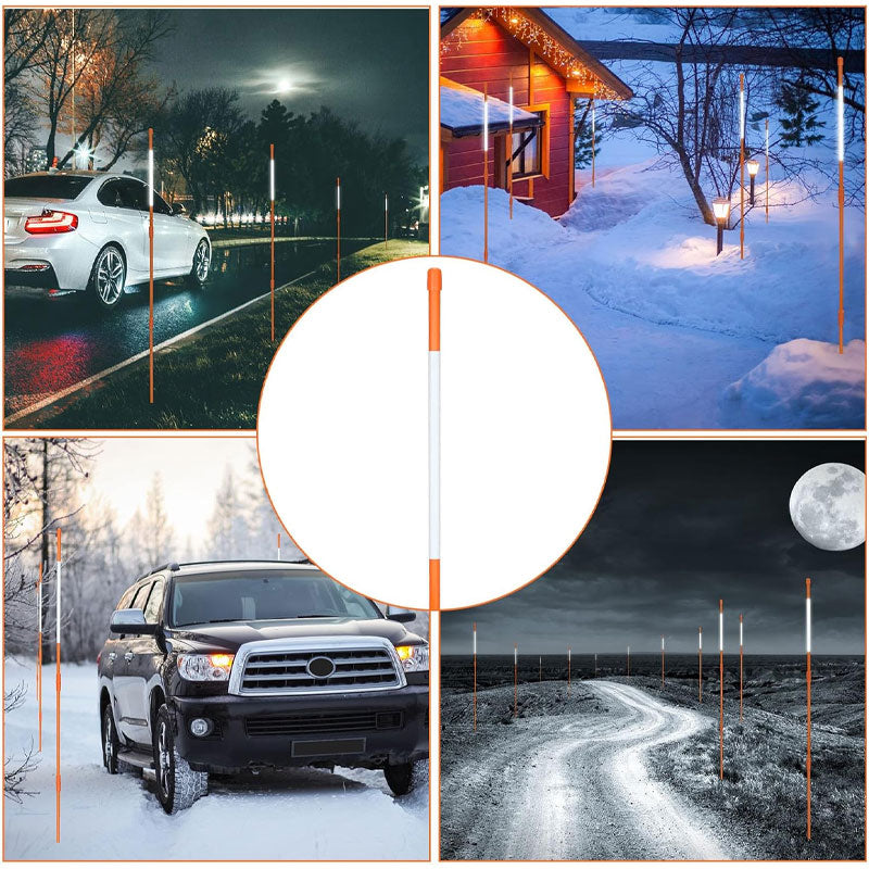 BowLift | Lane Markers With Reflective Tape, 5/16" Diameter Fiberglass, For Parking Lots, Roads, Sidewalks (80 pcs)