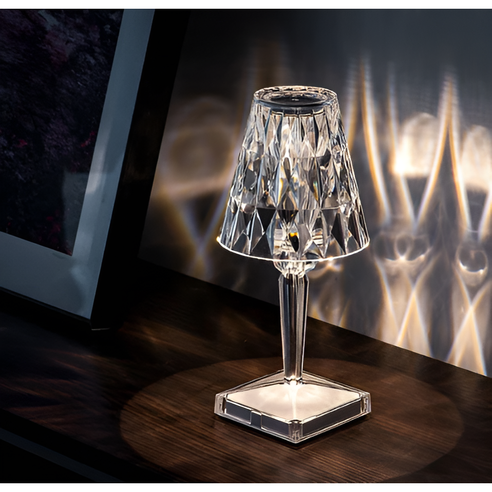 Diamond Glow - Wireless USB Crystal Shine Nightstand Lamp | Bowlift