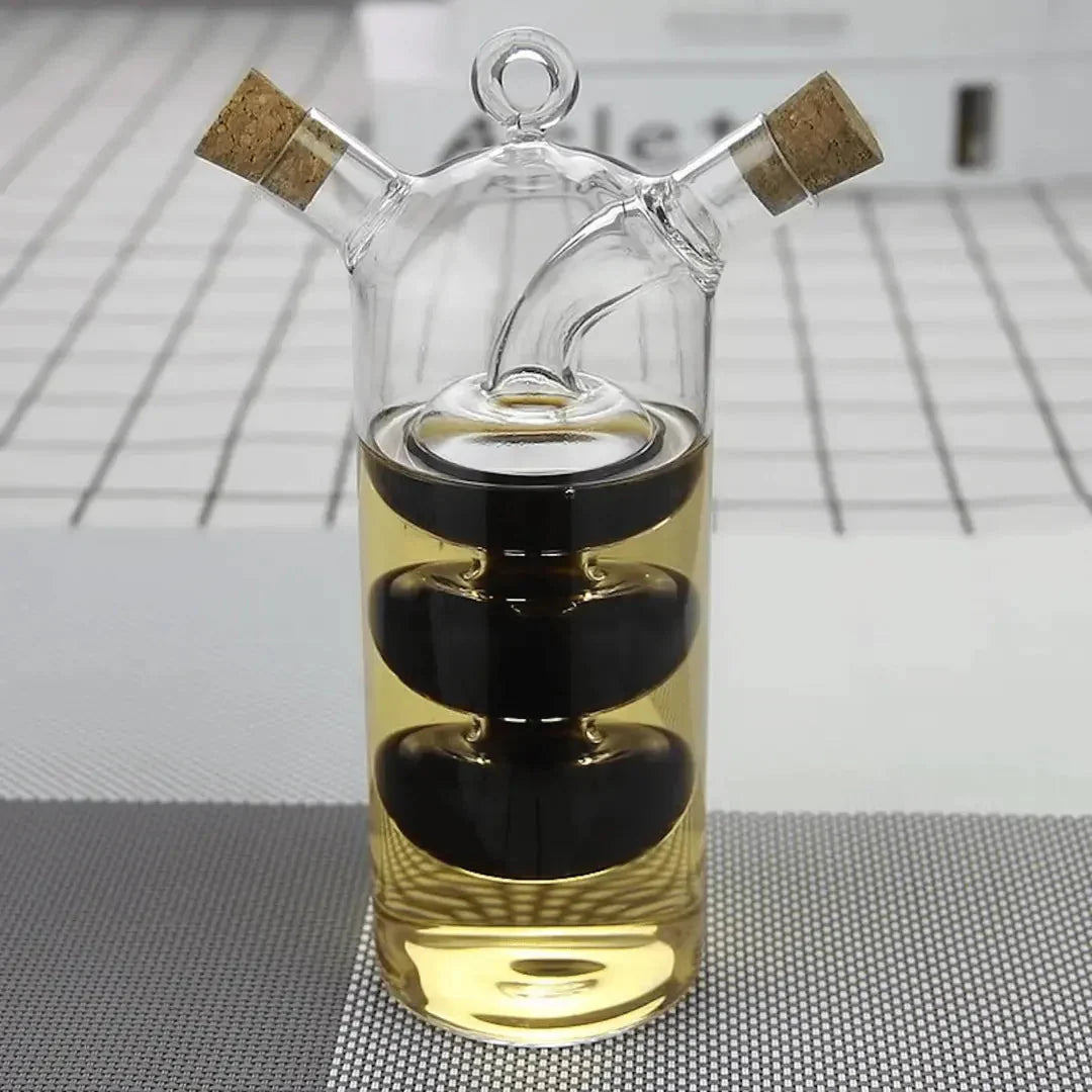 BowLift | Oil & Vinegar Dispenser – Double Glass Bottle for Stylish Serving & Storing