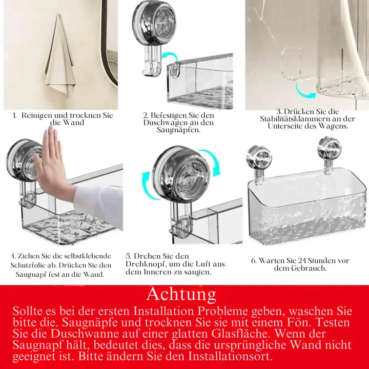 BowLift | Shower shelf with glacier design – Stylish organization in the bathroom