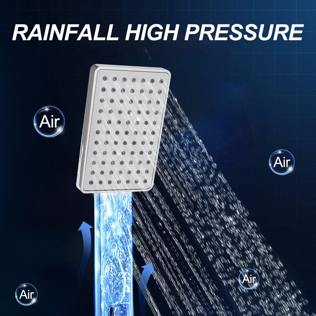 Shower panel stainless steel wall shower panel 5 functions silver | Bowlift