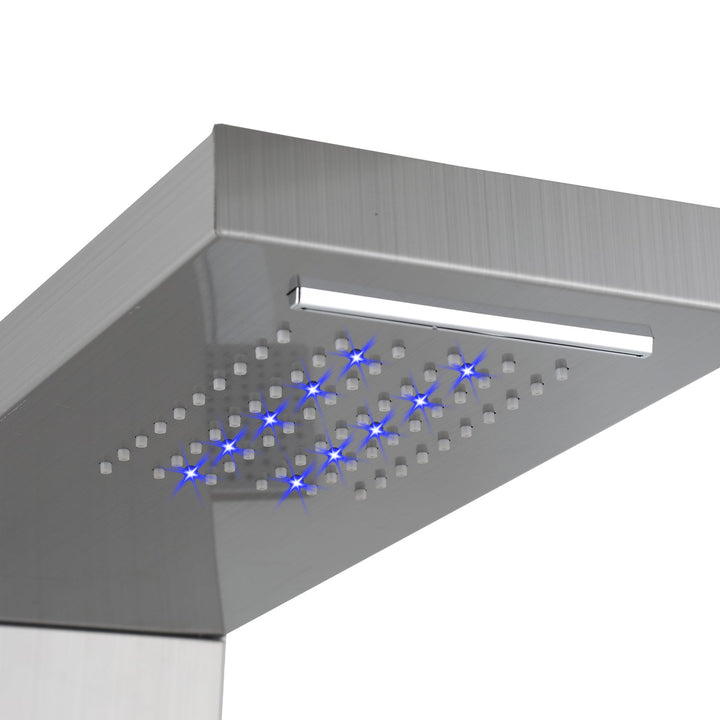 Shower panel stainless steel wall shower panel 5 functions silver | Bowlift