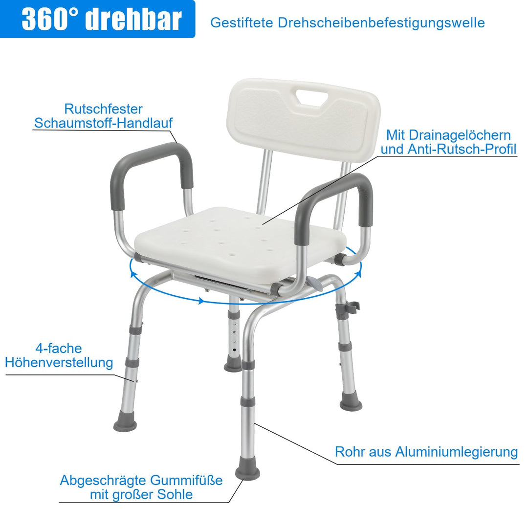 Shower chair Shower stool 360°rotatable | Bowlift