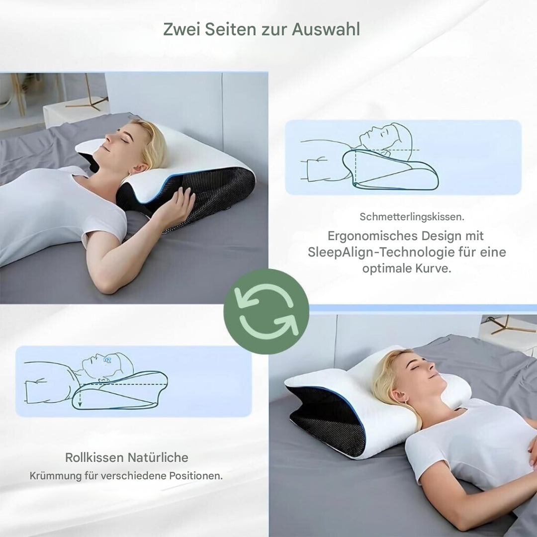 RelaxNeck Ergonomic Memory Foam Pillow – Support for Neck and Back | Bowlift