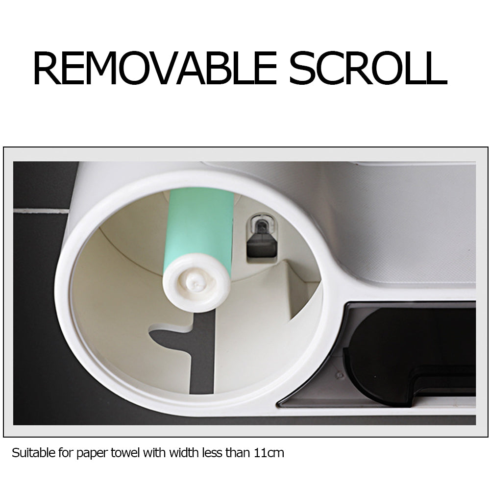 DroogHoud Self-Adhesive Toilet Paper Holder – Waterproof Wall Solution with Extra Storage Space | Bowlift